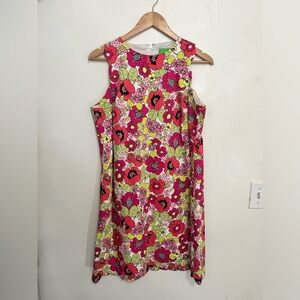 Poppagallo pretty in pink floral mod floral print dress size 10